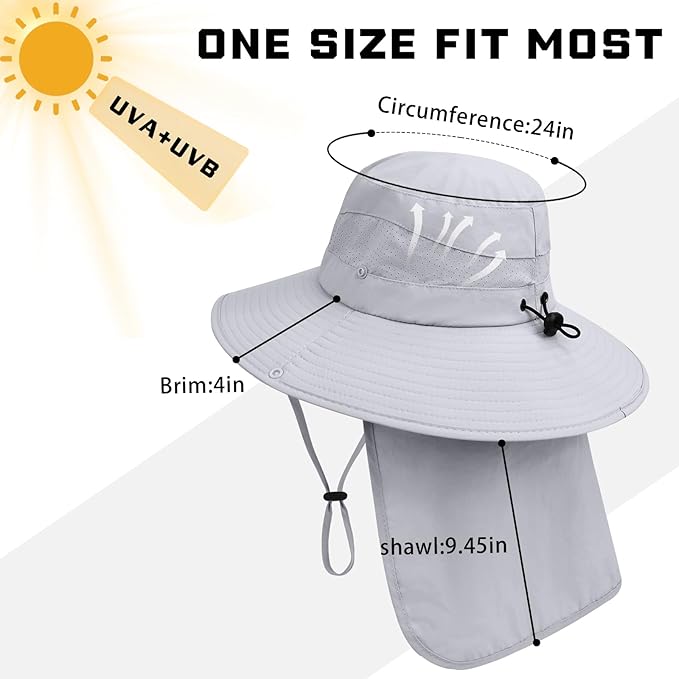 Sun Hats for Men Women, UPF50+ Protection Safari Hat, Wide Brim Fishing Hat - Image 5