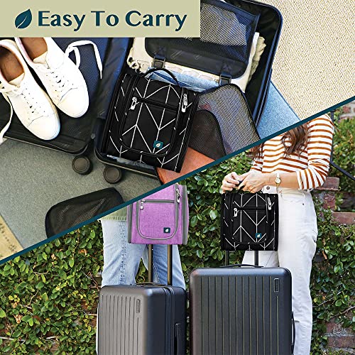 Toiletry Bag Travel Bag for Women Men (Standard (9x4x9) / Black Chevron)