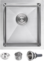 POPFLY 15x17 Inch Undermount Bar Prep Sink, 15” Undermount Rectangle Kitchen by POPFLY