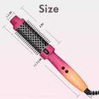 Thermal Brush, Blowout Long Lasting Look Curling Brush, 30s Fast Heated Round Brushes 1.5" Makes Hair Smoother Get Natural Curls, 5 Temp Settings, Universal Voltage for Travel, Easy to Use, Red Orange