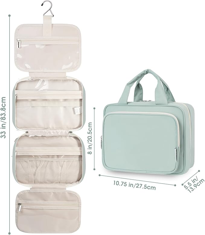 Narwey Hanging Toiletry Bag for Women Travel Makeup Bag Organizer Toiletries - Image 7