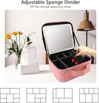 Travel Makeup Bag with LED Mirror Travel Makeup Organizer with 3 Lighted - Image 4