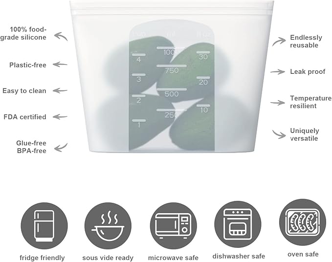 Reusable Silicone Food Storage Bag, - Image 2