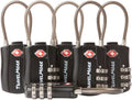 6 Pack TSA Approved Travel Combination Cable Luggage Locks by TravelMore