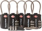 6 Pack TSA Approved Travel Combination Cable Luggage Locks by TravelMore
