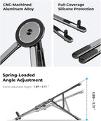 Viozon Portable Laptop Stand for Desk & Travel, Magnetic Phone Holder Tripod - Image 5