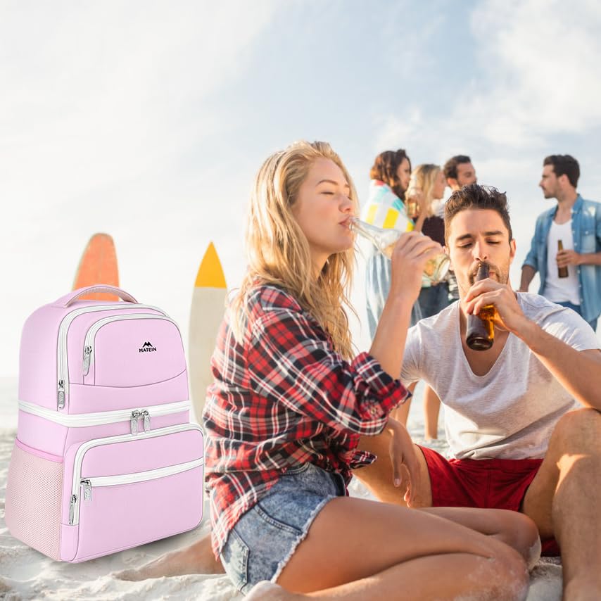 Pink Backpack Cooler for Women (Pink / 26 Cans)