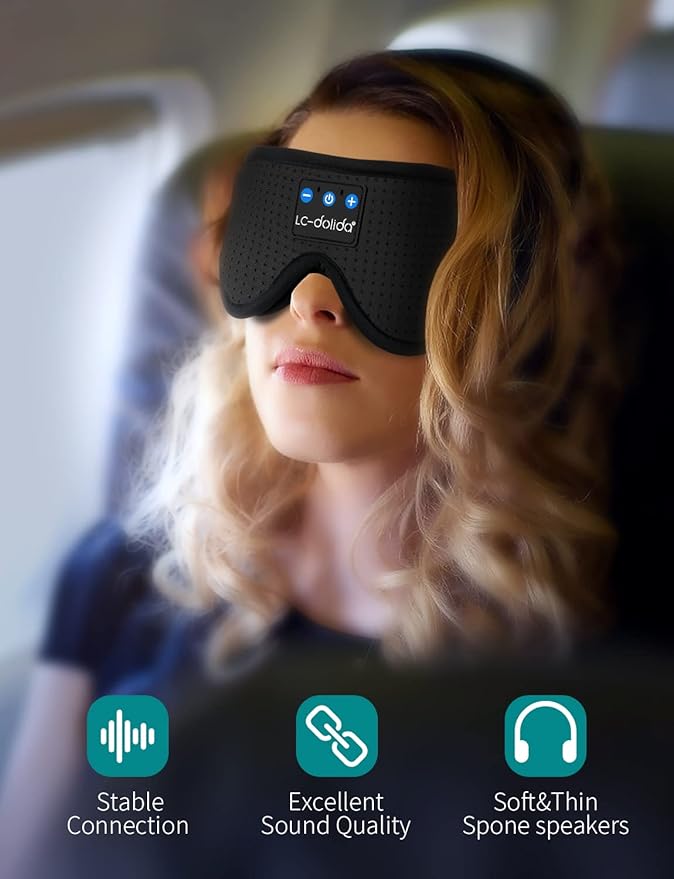 LC-dolida Sleep Mask with Bluetooth Headphones, Sleep Headphones Bluetooth - Image 6