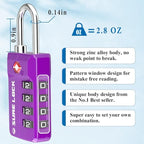 TSA Approved Travel Luggage Locks, Open Alert Combination Lock - Image 3