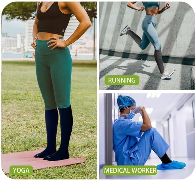 LEVSOX Compression Socks for Pregnant Women 20-30 mmHg Knee High Cute Funny - Image 7