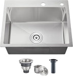POPFLY 23 Inch Drop In Kitchen Sink, 23×18 Inch Top mount Small Bar Prep Sink by POPFLY