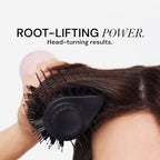 L'ANGE HAIR Le Volume Elevé 65MM 2-in-1 Titanium Brush Dryer | Dry and Style | Unique Teardrop Shape Barrel | 3 Heat Settings | 360° Vented Airflow | Ionic Technology for Frizz-Free Styling (Black)