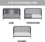 Oxford Baby Cozy Nest Convertible Island Crib, Midnight Slate/Natural - Image 3