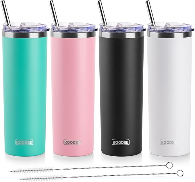koodee 20 oz Skinny Tumblers Stainless Steel Insulated Tumbler by koodee