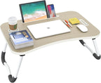 BUYIFY Folding Lap Desk, 23 Inch Portable Wood Brown Laptop Bed Desk Lap Desk by BUYIFY