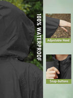 SaphiRose Unisex Rain Poncho Hooded Waterproof Raincoat - Image 3