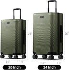 ECOHUB Hardside Expandable Carry On Luggage Sets, Recycled PC 20/24" Rolling - Image 7