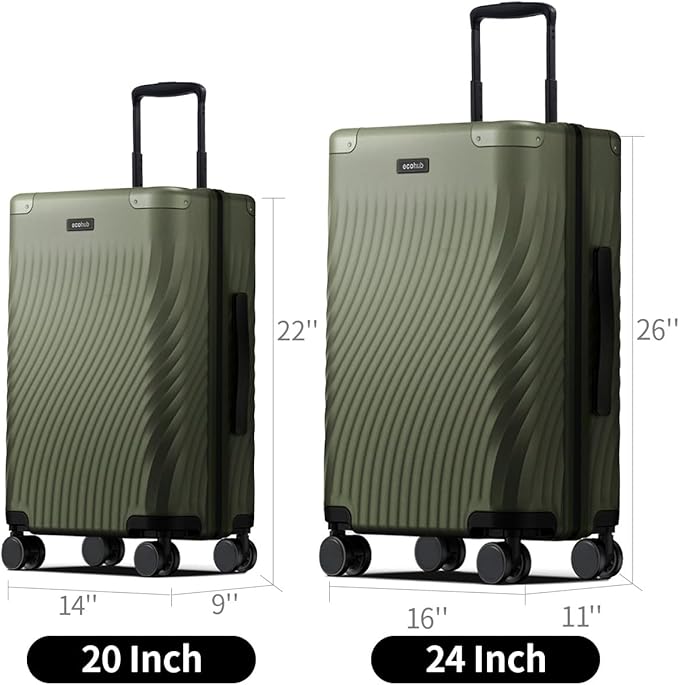 ECOHUB Hardside Expandable Carry On Luggage Sets, Recycled PC 20/24" Rolling - Image 7