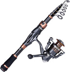PLUSINNO Fishing Rod and Reel Combos, Bronze Warrior Toray 24-Ton Carbon Matrix by PLUSINNO