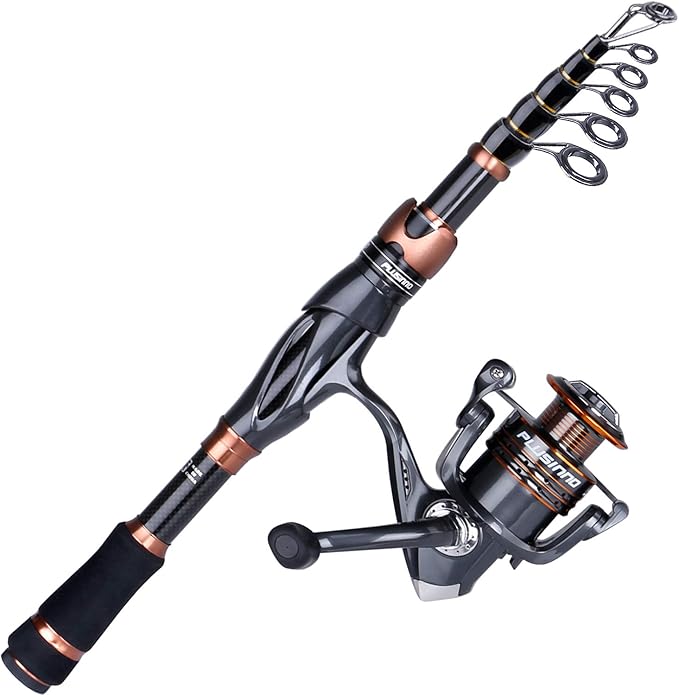 PLUSINNO Fishing Rod and Reel Combos, Bronze Warrior Toray 24-Ton Carbon Matrix by PLUSINNO