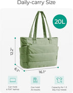 BAGSMART Tote Bag for Women, Lightweight Puffy Tote Bag - Image 2