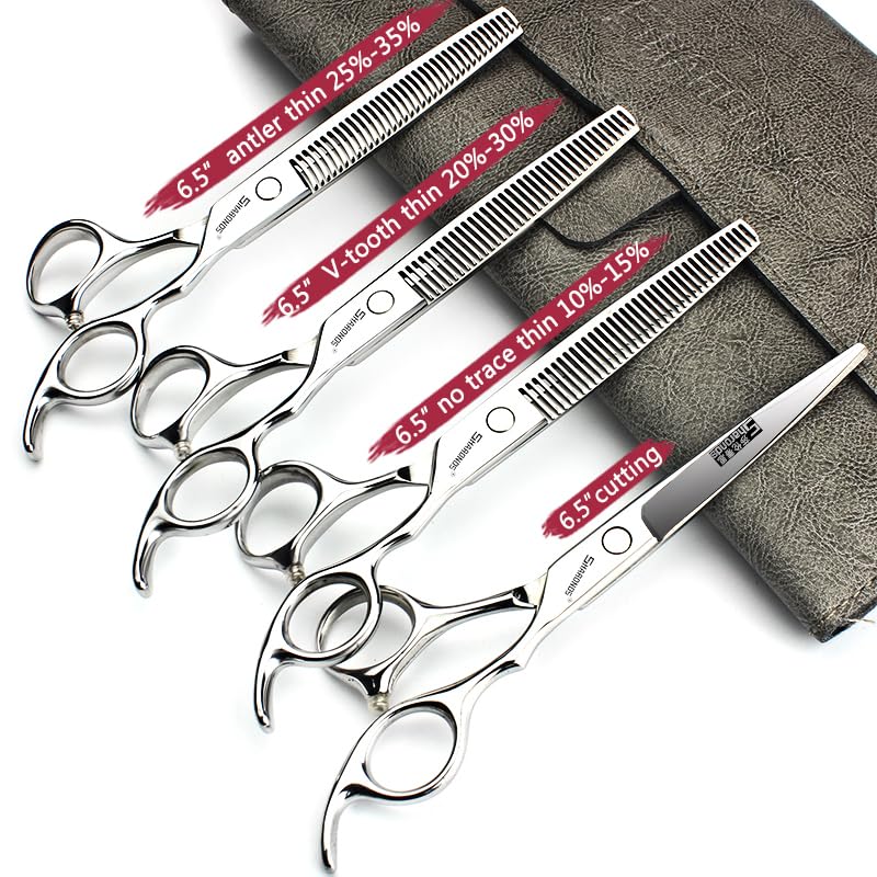 6.5 Inch Stainless Steel Professional Barber Scissors Hair Thinning Scissors Hairdresser or Home Hairdresser Variant (6.5 Inch-4pc)
