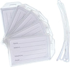 5 Pack - Premium Rigid Airline Luggage Tag Holders - Heavy Duty Hard Plastic by Specialist+ID