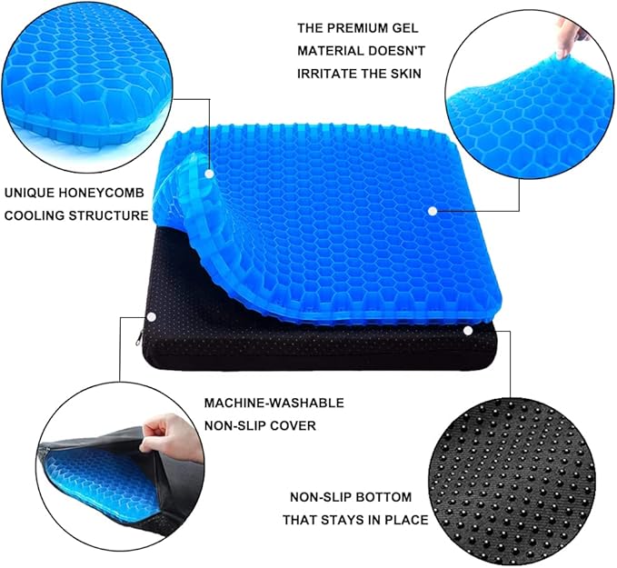 Gel Seat Cushion, Office Seat Cushion Chair Pads - Image 3