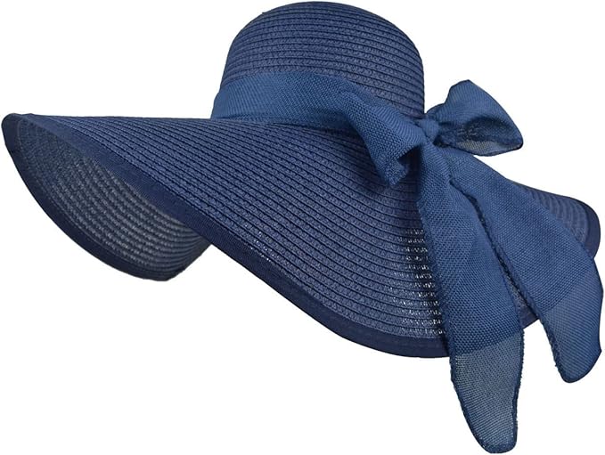 DRESHOW Beach Hats for Women Big Straw Wide Brim Summer Hat Floppy Foldable - Image 8
