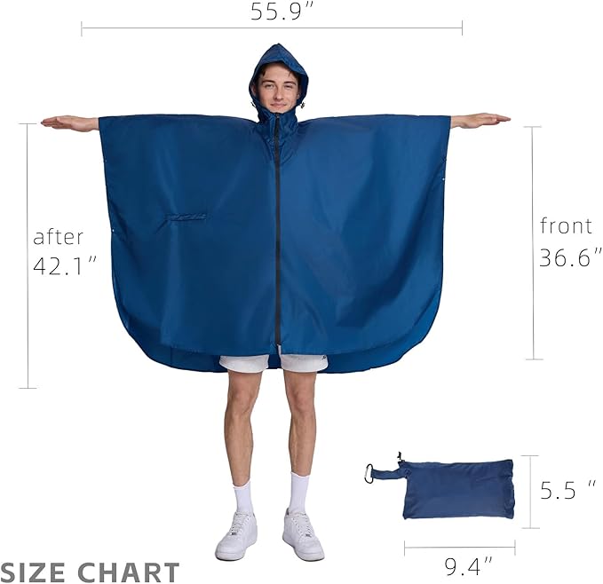 Cloak raincoat Unisex poncho Adult hooded men and women - Image 3