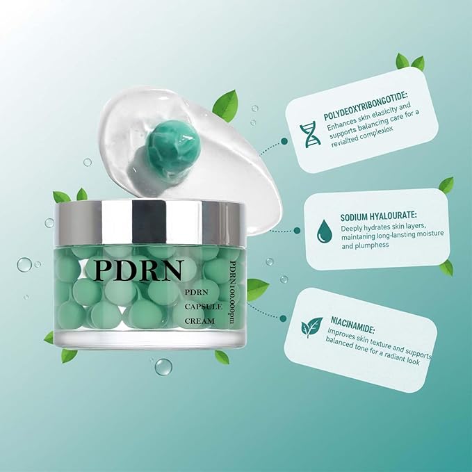 Salmon DNA PDRN Collagen Capsule Serum Cream, Anti-Aging Firming Hydrating with Pink Peptide, Face Care for All Skin Types, 1.7 Oz