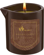 MELONY Massage Oil Candle for Pure Relaxation - 8.1 oz - Moisturizing Essential Oil Body Massage Candle for Home Spa- Amazing Gift for Women & Men (Bourbon & Caramel)