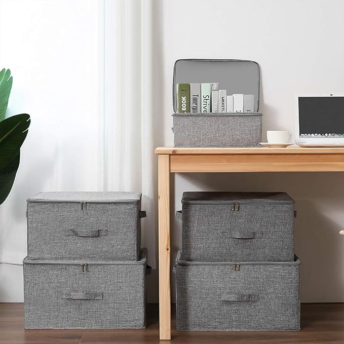 ANMINY 2PCS Storage Bins with Zipper Lids 36 Qt Lidded Fabric Storage Boxes - Image 7