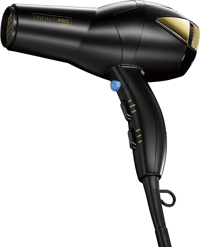INFINITIPRO by CONAIR 1875 Watt Salon Hair Dryer for Coarse, Thick, Wavy, Curly, and Frizzy Hair