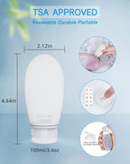 Silicone Travel Bottles for Toiletries TSA Approved Travel Size Containers Set - Image 3