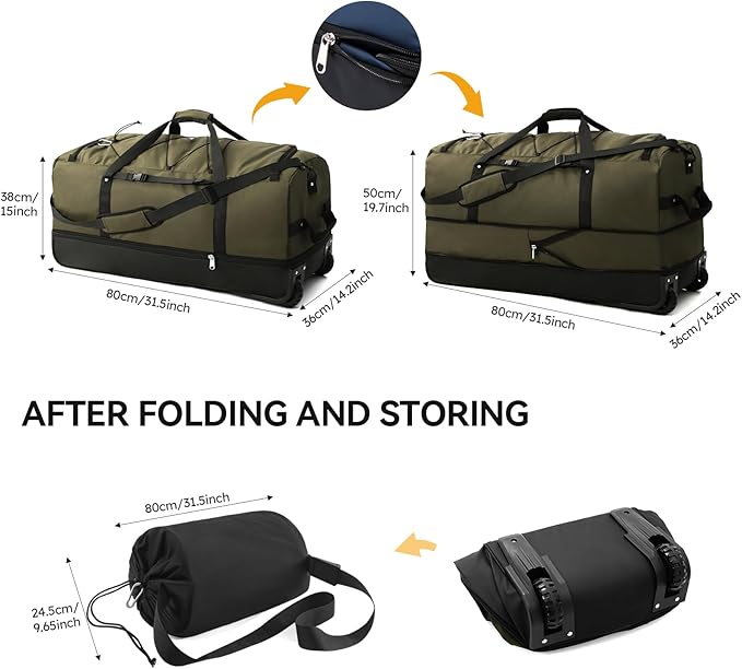 CONTAIL 32" Soft-Sided Rolling Duffle Bag - Image 3