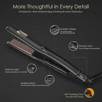 JINRI Titanium Plate Hair Straightener, 200℃ High Heat, 0.8" Mini Size, Dual Voltage for Global Travel, Suitable for All Hair Types & Styles
