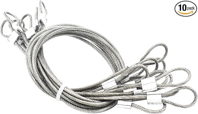 10 pcs 20 inch 3mm Thickness Stainless Steel Wire Cable by Bytiyar
