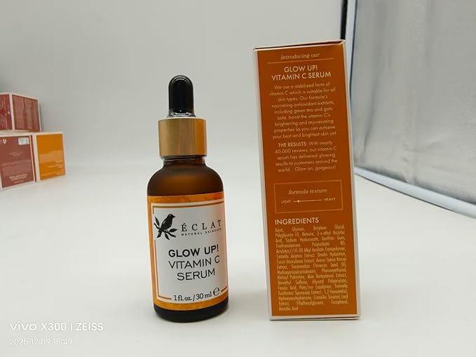 Eclat Skincare Vitamin C Serum - Skin Care for Dark Spots, Vitamin C Serum for Face with Hyaluronic Acid, Ferulic Acid, & Vit E - Anti Aging and Skin Brightening Vit C Formula for Face Care 1 Fl Oz