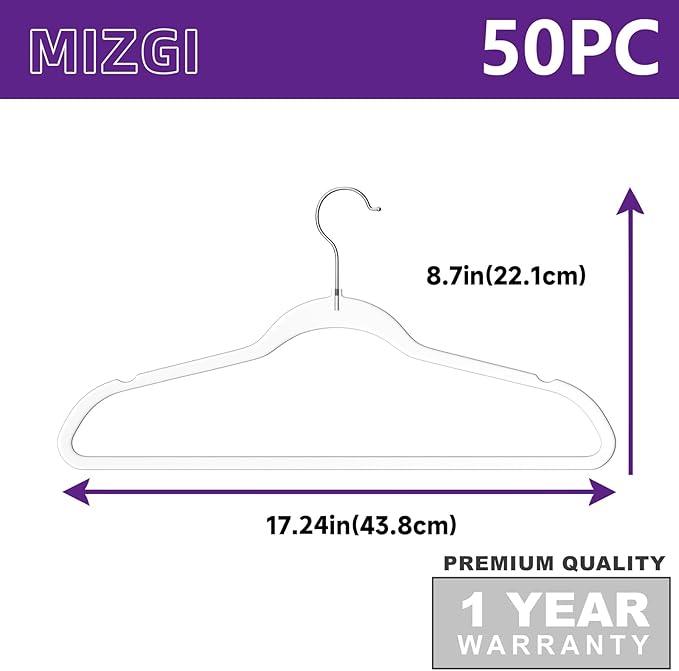 MIZGI 50 Pack Clear Plastic Hangers - Image 6