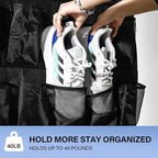28 Mesh Pockets Hanging Shoe Organizer, Over the Door Shoe Organizer，Closet - Image 4