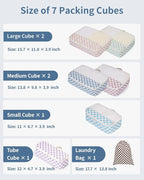 Narwey 7 Set Checkered Packing Cubes - Image 3