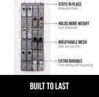 GORILLA GRIP Over the Door Shoe Organizer, 2 Pack, 24 Breathable Mesh Pockets - Image 2