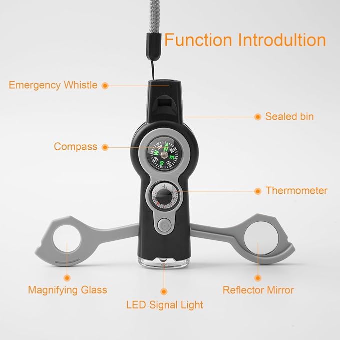 Emergency Survival Function Whistle, Outdoor Multifunctional Tool Safety Whistle - Image 6