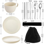 Camping Essentials Set, HOMQUEN Camping Plates and Bowls Set, Coffee Mug - Image 2