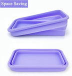 Purple Collapsible Sandwich Container, Silicone Lunch Container Bento Box - Image 5