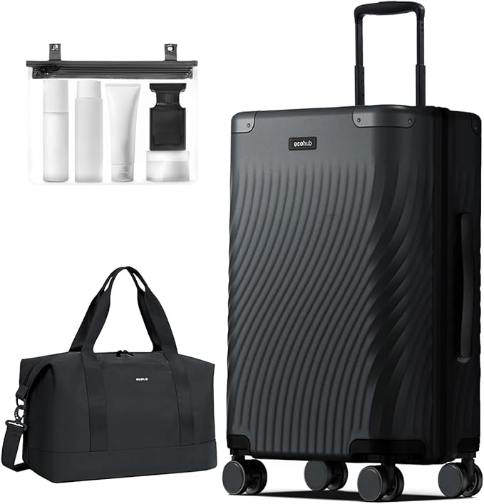 ECOHUB Hardside Expandable Carry On Luggage, Recycled PC 24" Rolling Luggage by ECOHUB