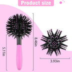 INVODA 3D Round Hair Brushes for Women Blow Drying Detangling Hairbrush 360 Degree Styling Brush for Thick Curly Hair Comb for Wet and Dry Hair (1 PCS)