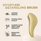 RICH Hair Care Golden Glamour Satin Touch Detangling Brush- Dry and Wet Hair Brush Detangler for All Hair Types - Keeps Hair Smooth, Anti-static, Reduces Frizz for Men, Women and Kids