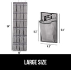 GORILLA GRIP Over the Door Shoe Organizer, 2 Pack, 24 Breathable Mesh Pockets - Image 6